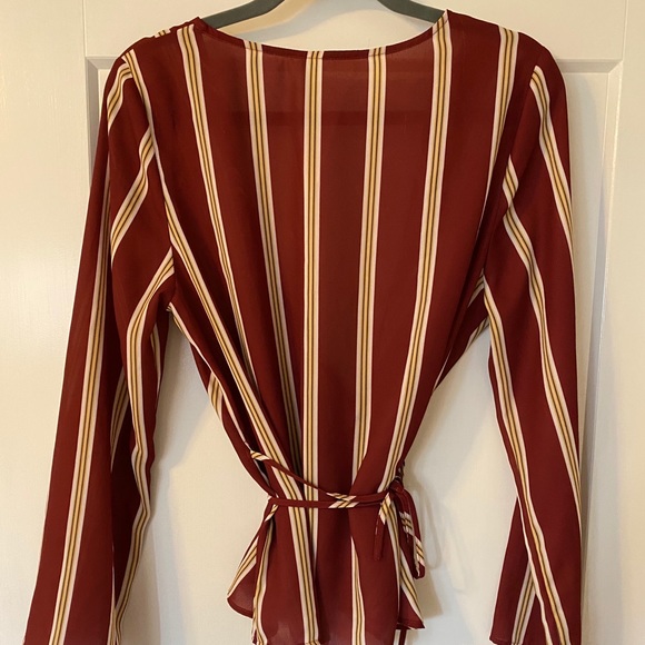 Striped chiffon wrap blouse - Picture 5 of 5